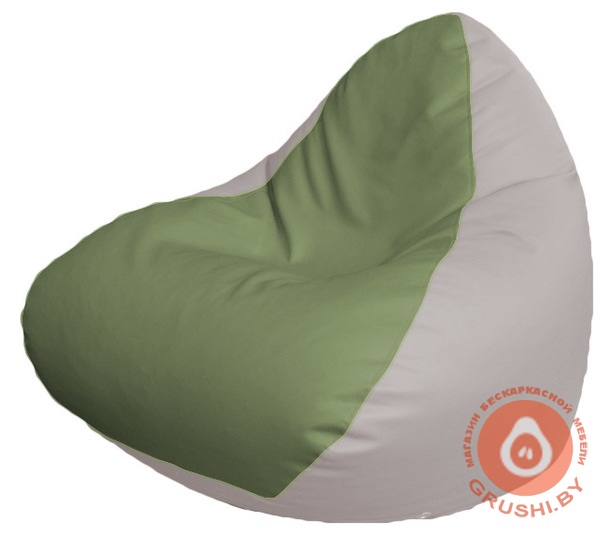 Бескаркасное кресло мешок Relax оливково-белое P 2,3-81