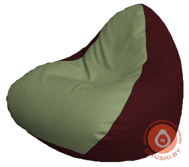 Бескаркасное кресло мешок Relax оливково-бордовое P 2,3-82