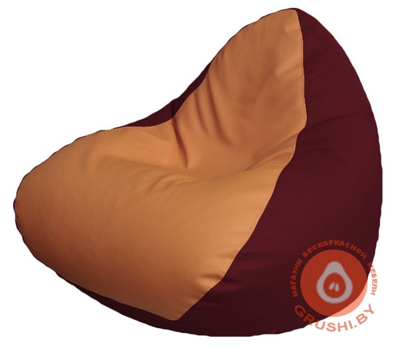Бескаркасное кресло мешок Relax оранжево-бордовое P 2,3-98