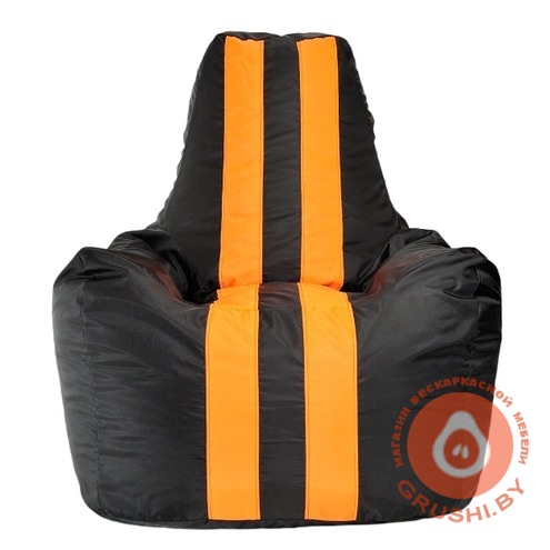 Бескаркасное кресло мешок "Спортинг" Чёрное