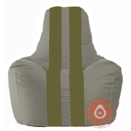 Бескаркасное кресло мешок Спортинг серый - оливковый С1.1-341