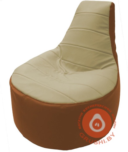 Бескаркасное кресло-мешок "Трон" оранжевый - светло-бежевый