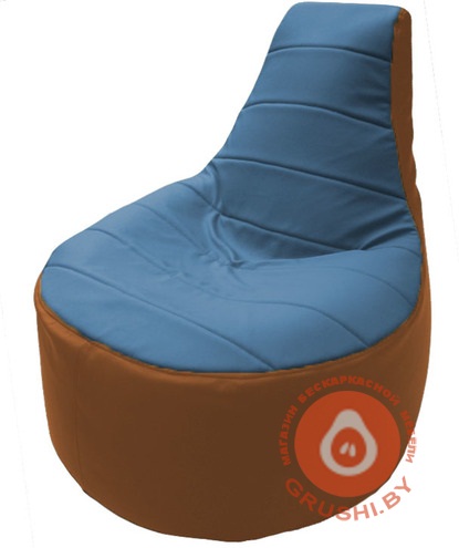 Бескаркасное кресло-мешок "Трон" оранжево-голубое