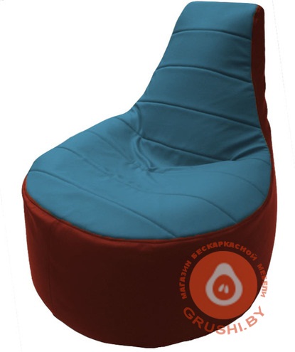 Бескаркасное кресло-мешок "Трон" красно-голубое