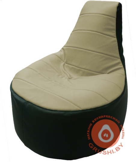 Бескаркасное кресло-мешок "Трон" зелёный - светло-бежевый