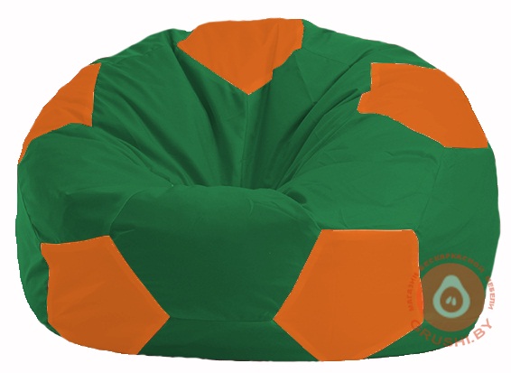 Бескаркасное кресло-мешок Мяч зелёный - оранжевый М 1.1-464