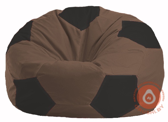 Бескаркасное кресло-мешок Мяч коричневый - чёрный М 1.1-454