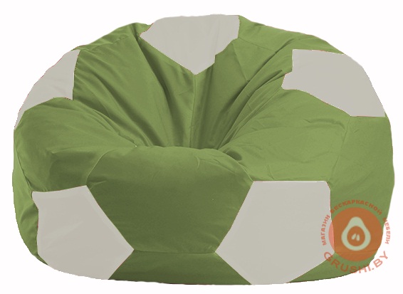Бескаркасное кресло-мешок Мяч оливковый - белый М 1.1-231