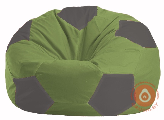Бескаркасное кресло-мешок Мяч оливковый - серый М 1.1-224
