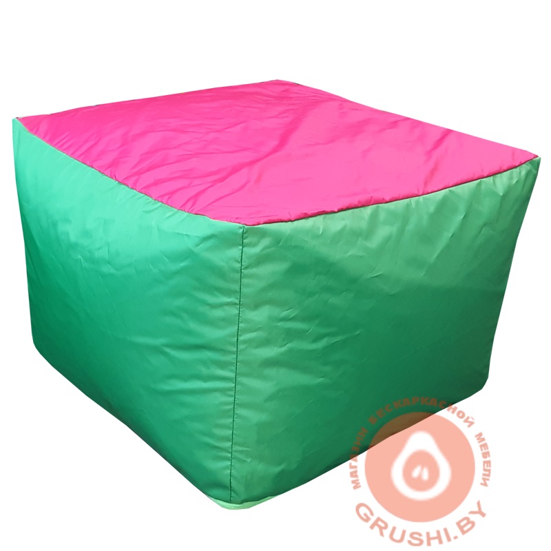 Бескаркасный пуфик ПаПед  (зелёный+фуксия)
