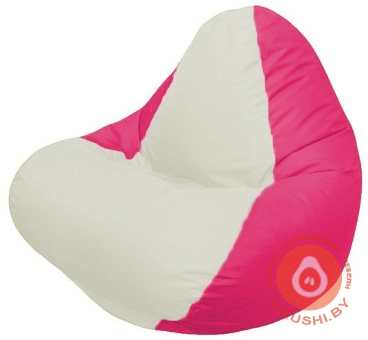 Бескаркасное кресло мешок Relax белый - фуксия