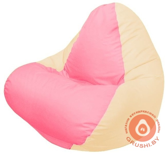Бескаркасное кресло мешок Relax розовый - слоновая кость