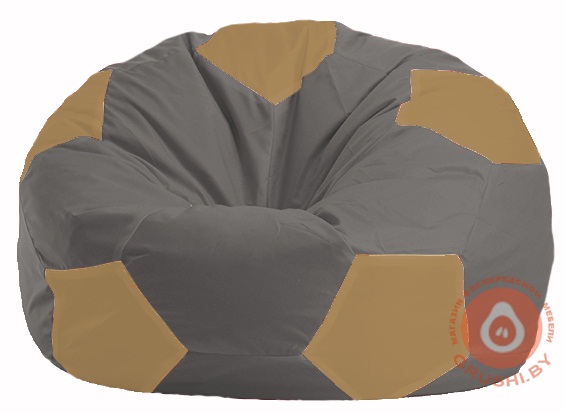 Бескаркасное кресло-мешок Мяч серый - бежевый М 1.1-348