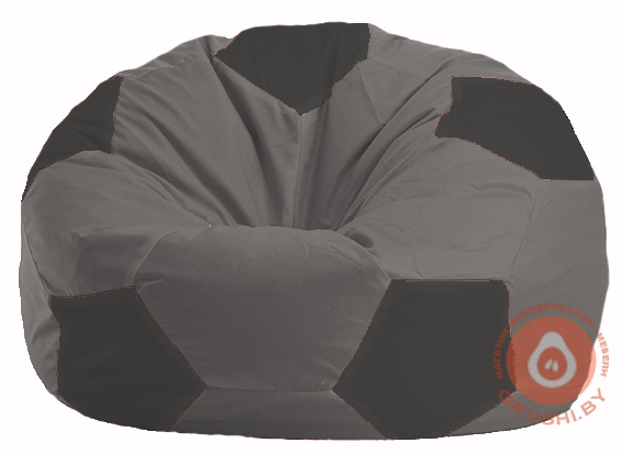 Бескаркасное кресло-мешок Мяч серый - тёмно-серый М 1.1-351