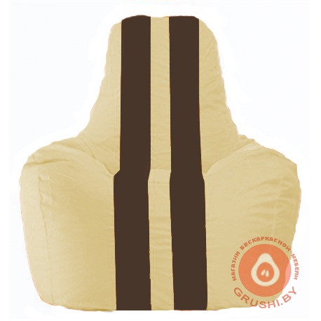 Бескаркасное кресло мешок Спортинг светло-бежевый - коричневый С1.1-146