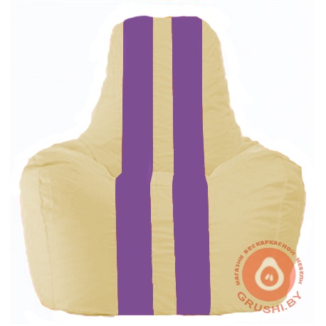 Бескаркасное кресло мешок Спортинг светло-бежевый - сиреневый С1.1-138
