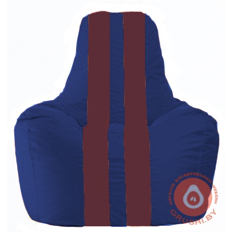 Бескаркасное кресло мешок Спортинг синий - бордовый С1.1-123