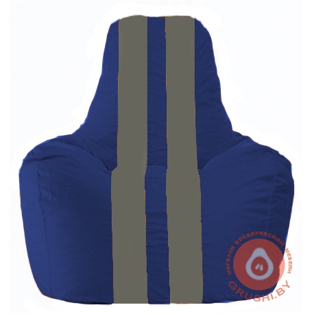 Бескаркасное кресло мешок Спортинг синий - серый С1.1-139