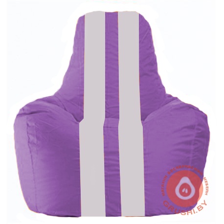 Бескаркасное кресло мешок Спортинг сиреневый - белый С1.1-113
