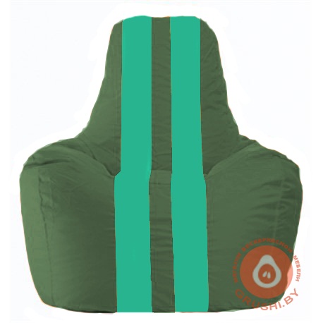 Бескаркасное кресло мешок Спортинг тёмно-зелёный - бирюзовый С1.1-66