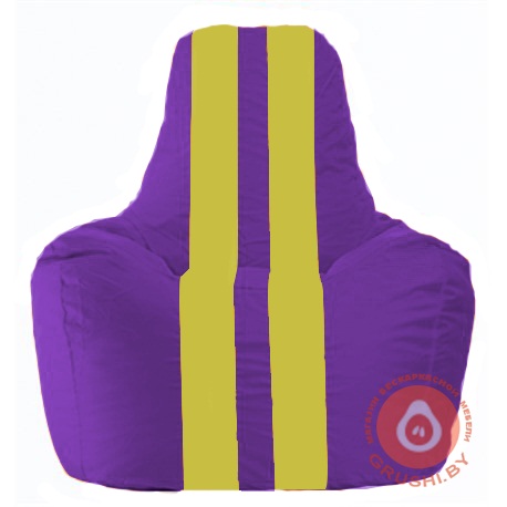Бескаркасное кресло мешок Спортинг фиолетовый - жёлтый С1.1-35