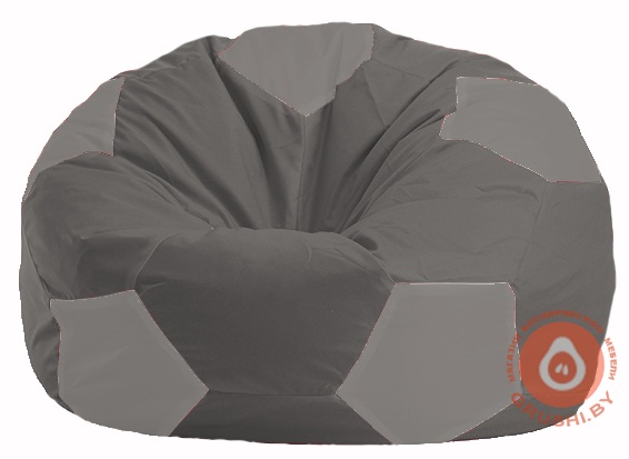 Бескаркасное кресло-мешок Мяч тёмно-серый - серый М 1.1-366