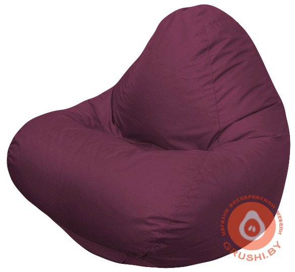 Бескаркасное кресло мешок Relax флагман бордо