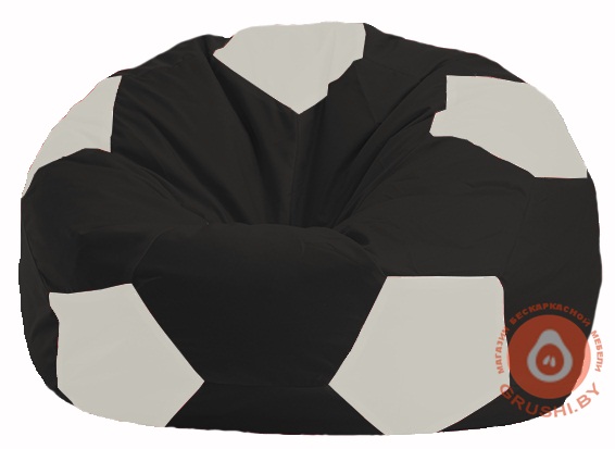 Бескаркасное кресло-мешок Мяч чёрный - белый М 1.1-392